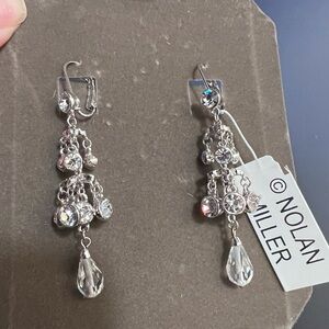 Vintage Nolan Miller Silver Chandelier Earrings